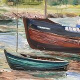 Huile sur toile signée FRAVAL LE DEMAZEL - Bord de Mer - Paimpol