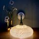 Angled wall lamp with vintage shade in yellow Clichy glass