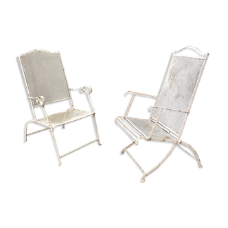 Metal garden armchairs