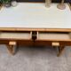 Flat desk in rattan and formica 1970s'