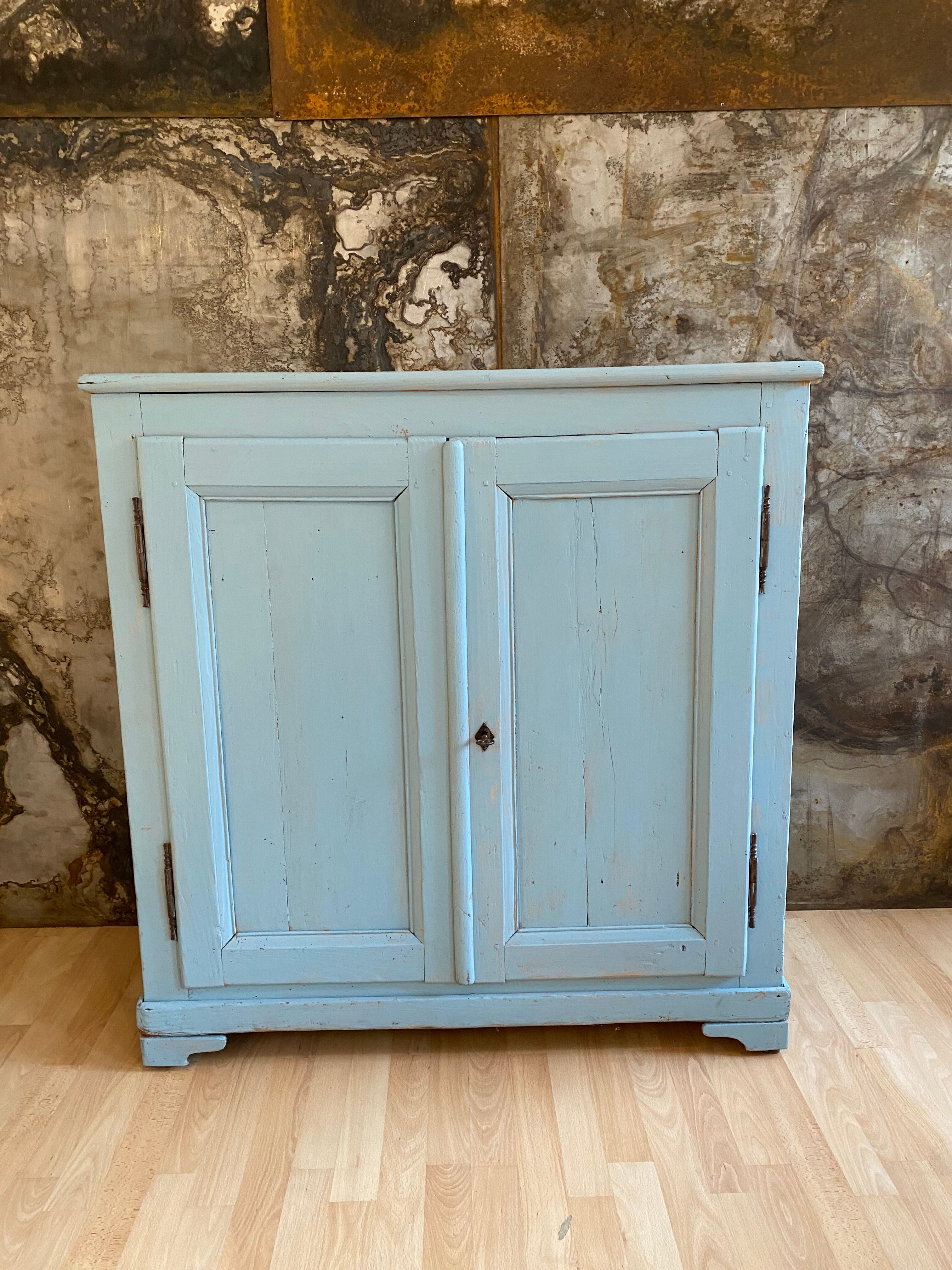 Antique buffet in its pretty bluish patina