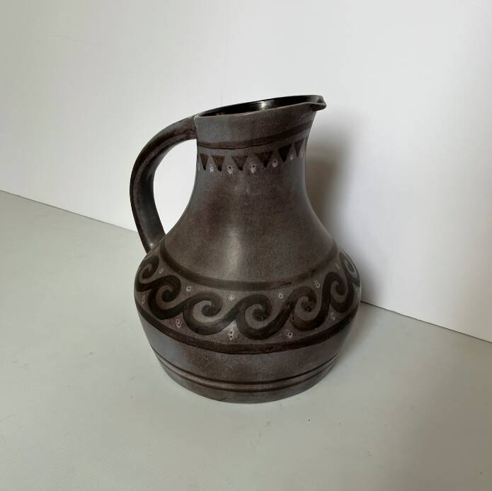 Large ceramic pitcher jug Marie-Madeleine Madeline jolly