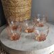 Pink glass liqueur cups from the 1940s