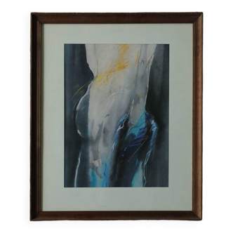 Watercolor, Pastel by Antoni Karwowski, Nude, Framed, 1992