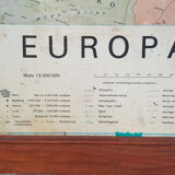 Carte ancienne Europe provenant d'une compagnie maritime suédoise avec cadre bois