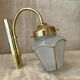 Pair of 1960 brass wall lamps and gilded frosted glass