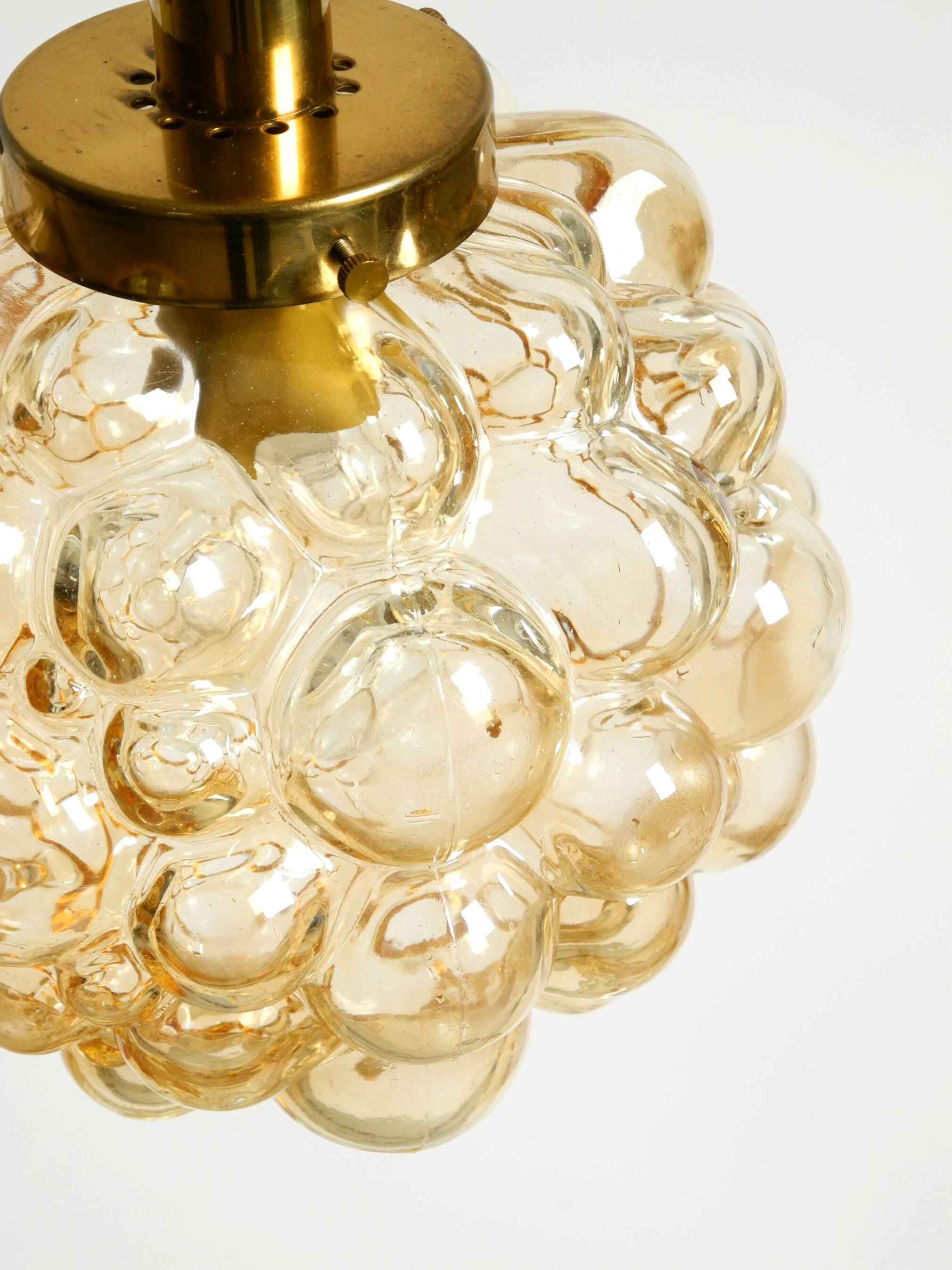 Original glass bubble pendant lamp from the 1960s | Manufactured by Limburg