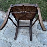 Pair of antique straw-seated chairs