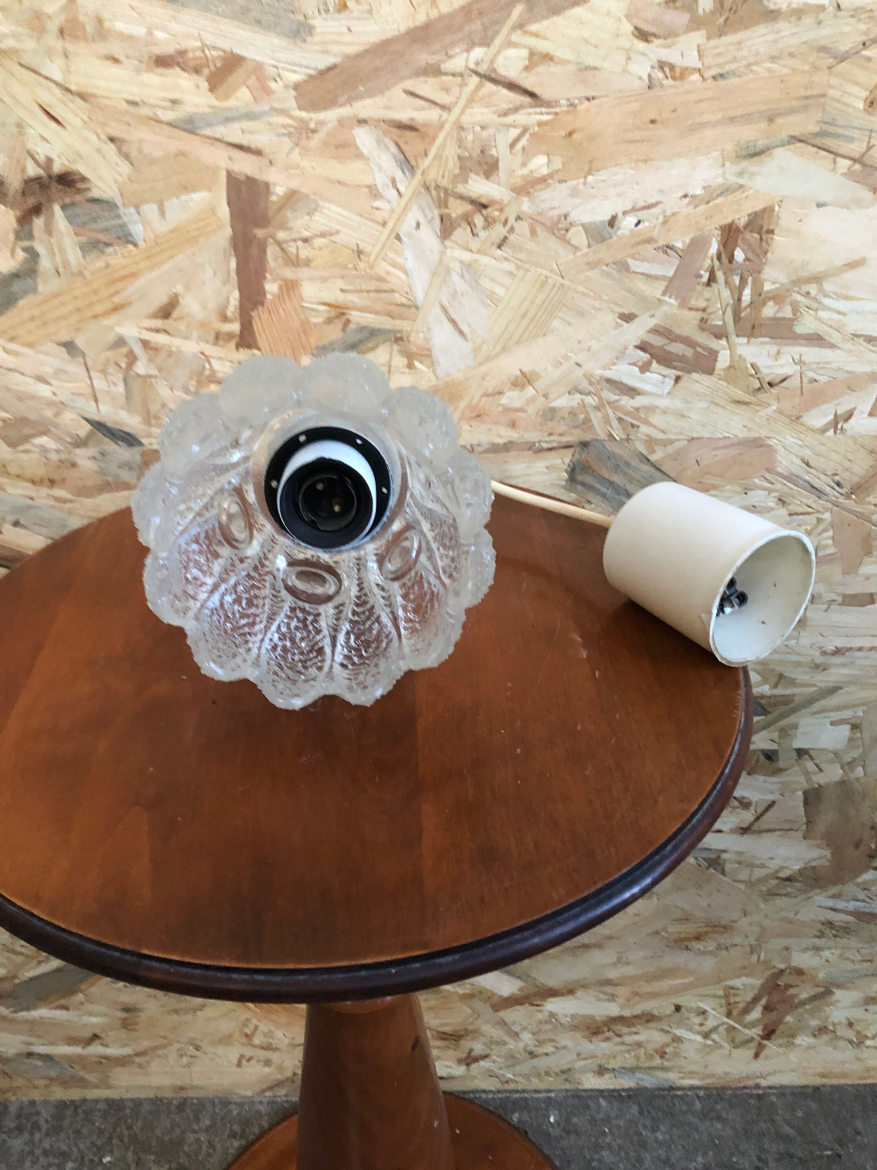 Old suspension glass molded shape flowers 70s vintage