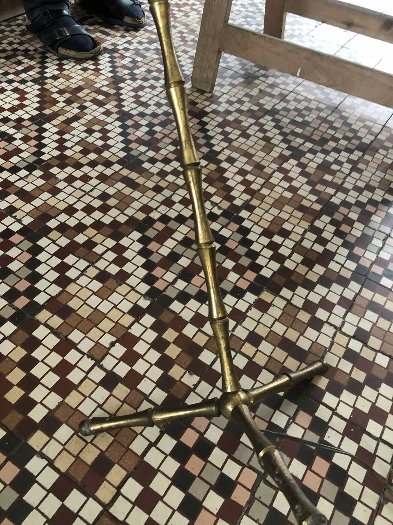 Vintage 1950s faux bamboo floor lamp