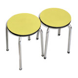 Pair of yellow Formica stools