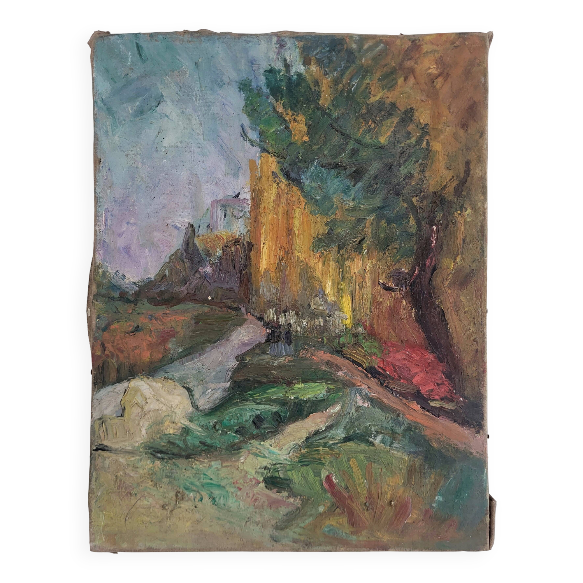 Paysage à l'huile sur toile