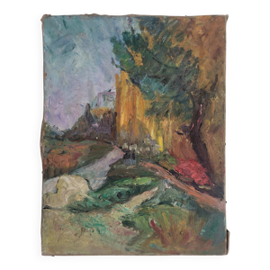 Paysage à l'huile sur - toile