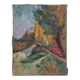 Landscape in oil on canvas