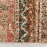 2x9 Vintage Brown & Cream Turkish Runner Rug, 60x263Cm