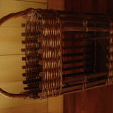 Bottle holders, wicker/rattan 1970 vintage