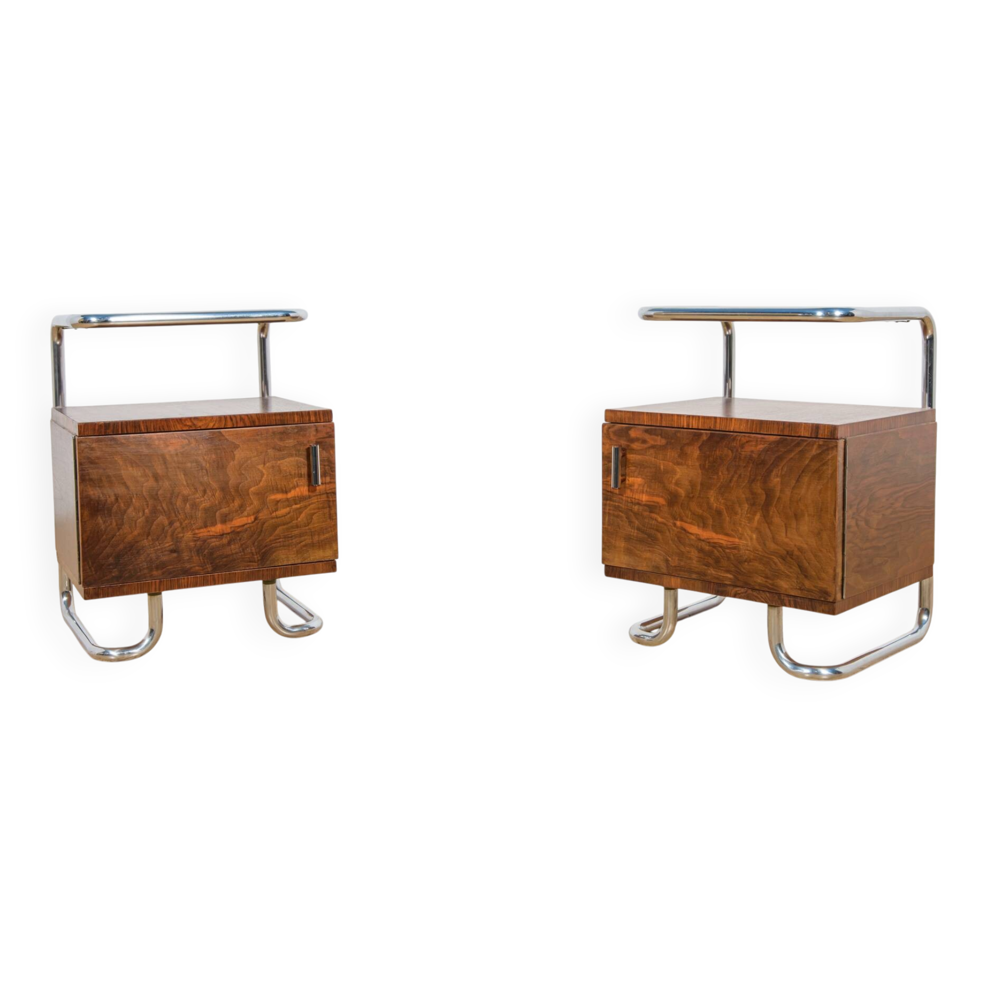Mid-century nightstands Bauhaus from Mücke-Melder, 1930s, Czechoslovakia, set of 2