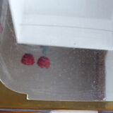 Old brass mirror rectangular shape to hang/hand-facing 35x22cm