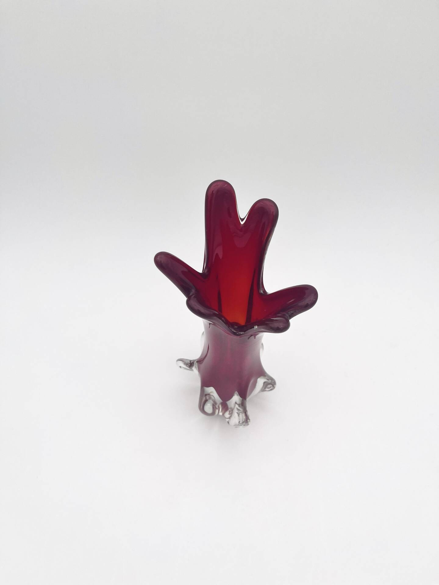 Vase Fratelli Toso Chambord Sommerso Rubis 25cm 954g Murano