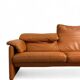 Maralunga Cassina style sofa in tan leather