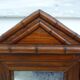Jouet ancien meuble de poupée armoire à glace en bois, bambou , intérieur en toile de Jouy