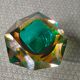 Gglass ashtray Murano glass and yellow