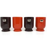 4 Franco Pozzi glasses/mazagrans • Bistrot series by Ambroglio Pozzi • 1970
