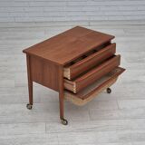 1970s, Danish chest of drawers, teak wood, rattan, original condition.