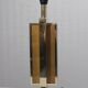 Philippe Cheverny large brass lamp with eglomisé glass, France 1970s