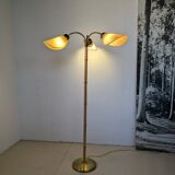 Bamboo and brass floor lamp