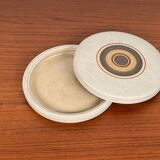 Vintage stoneware bowl with lid by Tove Rappold for Knabstrup, Denmark, 1970s.