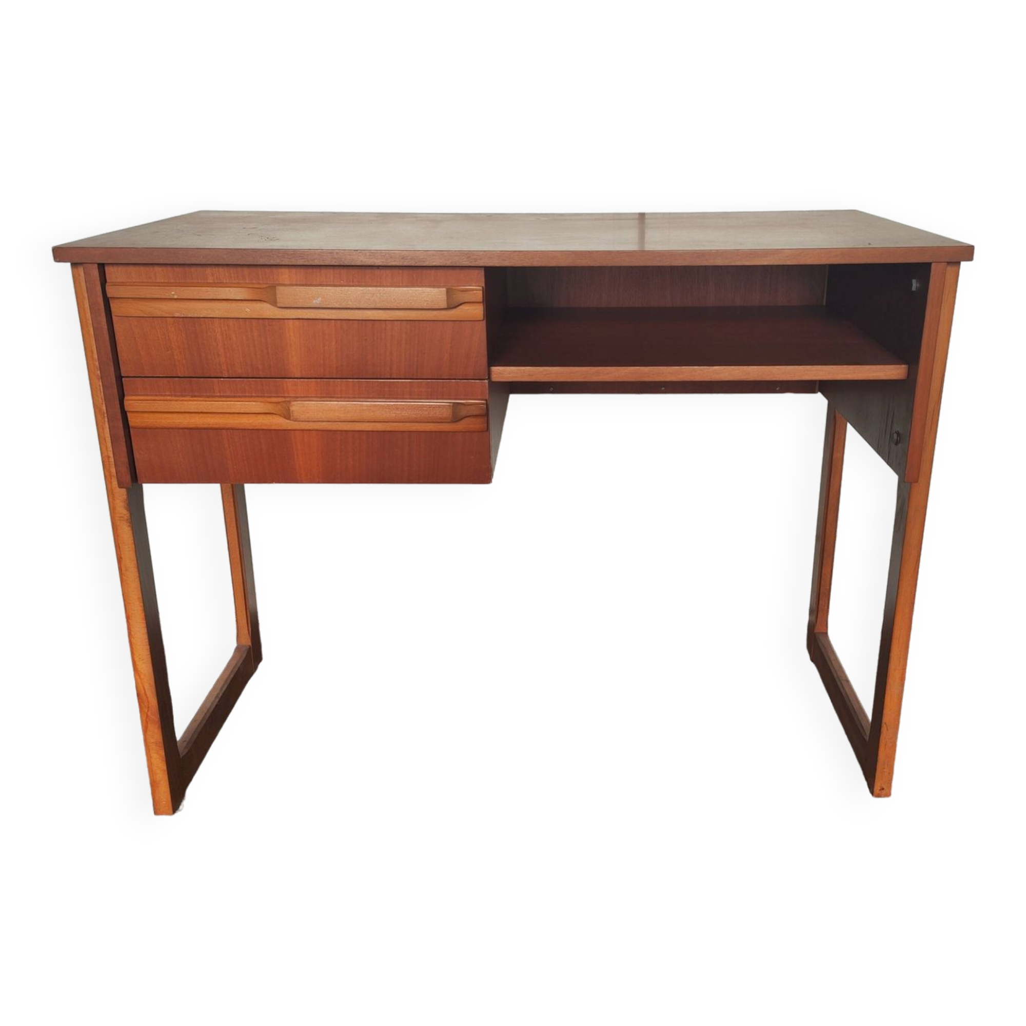 Vintage desk 1970 two drawers Scandinavian style