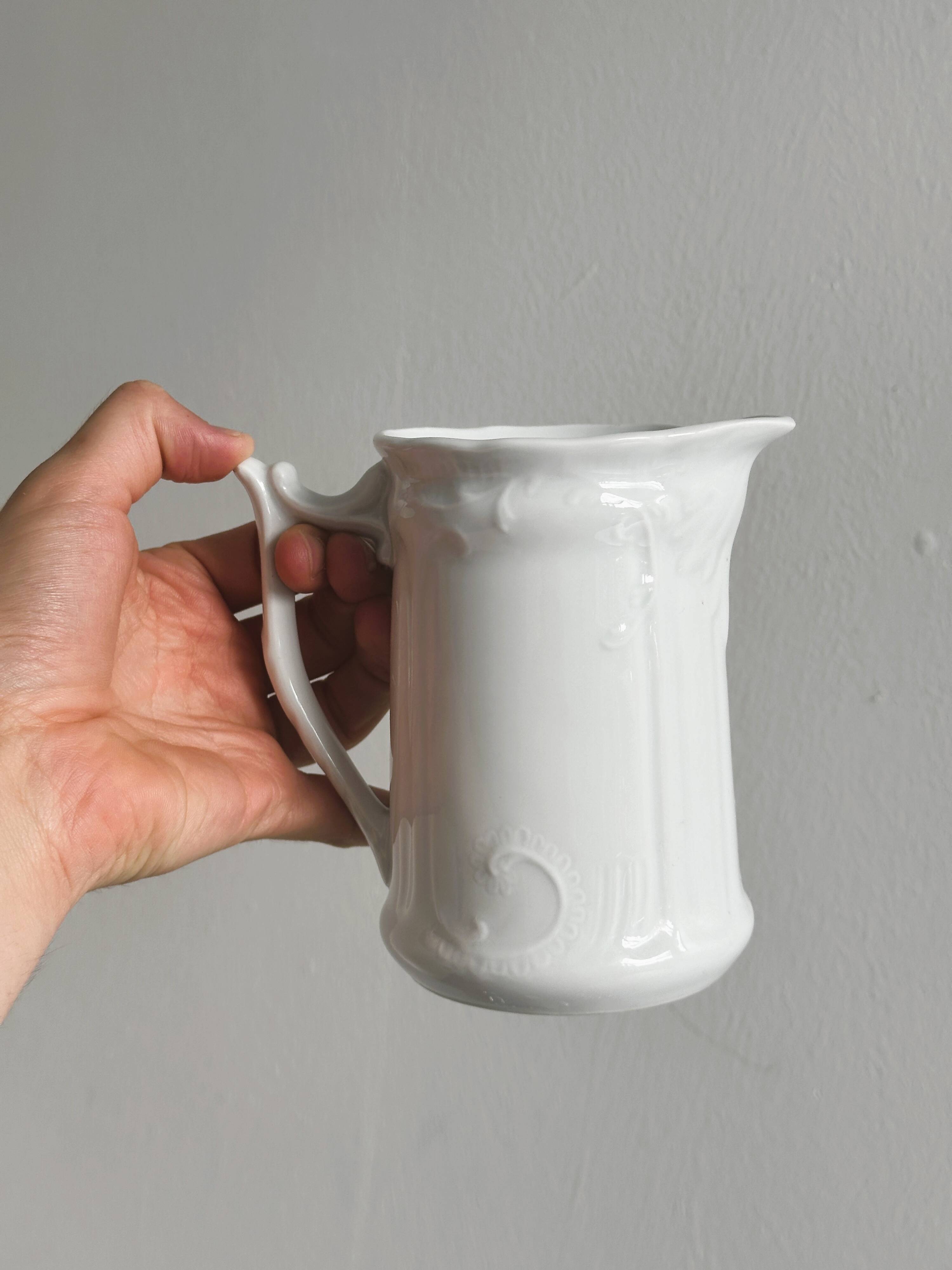 White porcelain milk jug