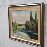 Tage Rudolf Ahlm, Swedish landscape, oil on canvas, 1940s, framed