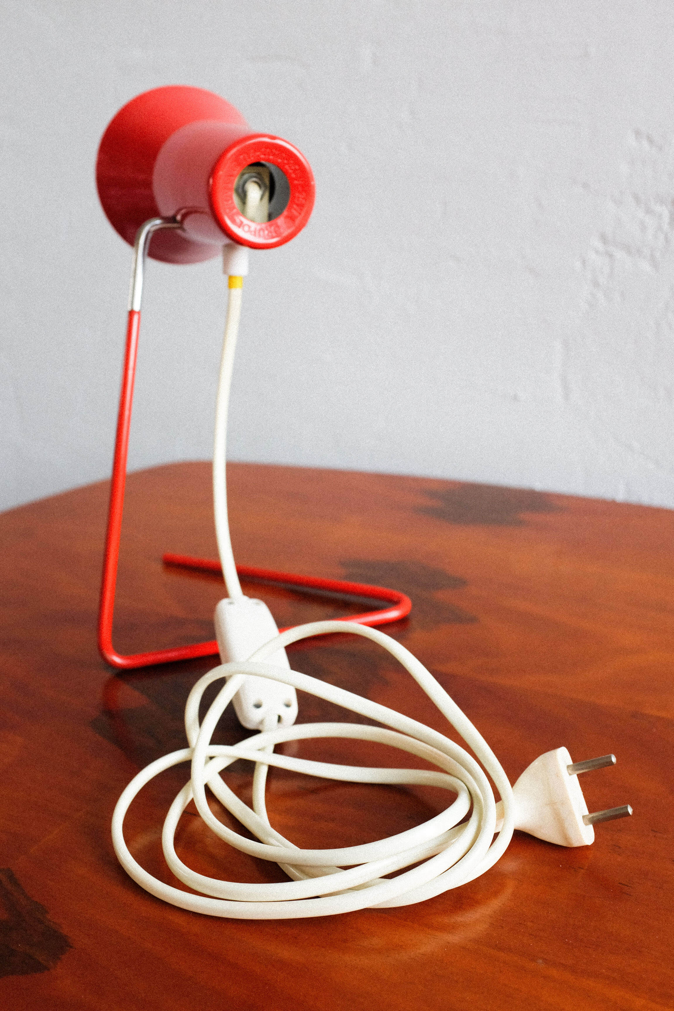 Vintage czechoslovakian red table lamp Drupol 21616, 1960s