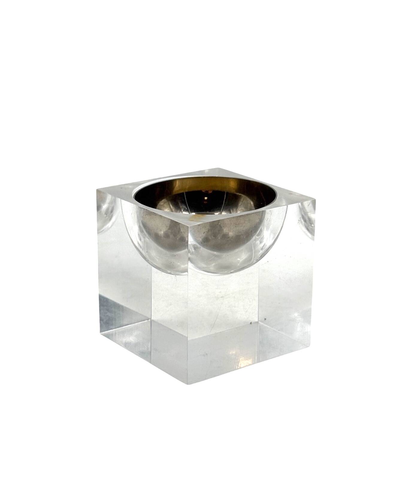 Space age clear lucite ashtray, Italy 1970s