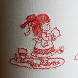 Wall lamp childish red embroidery 80s