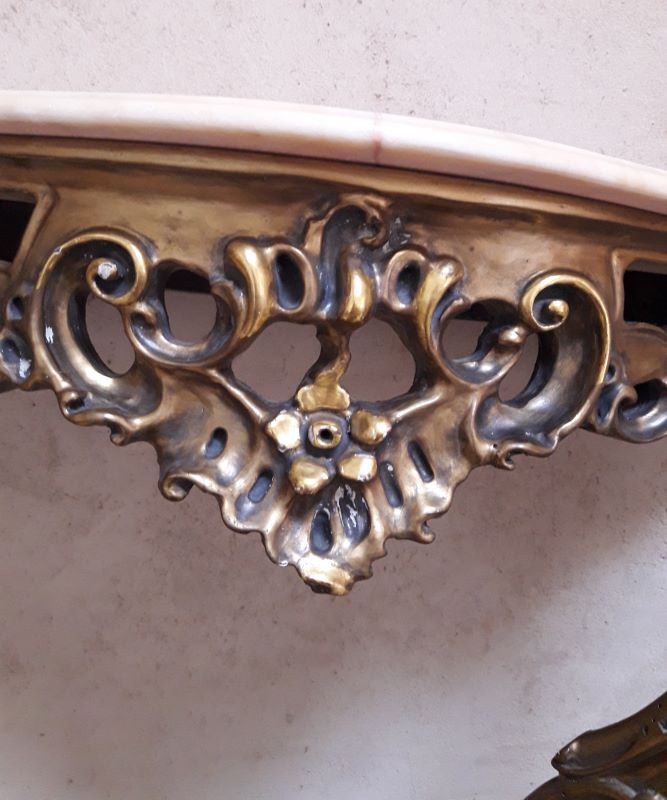 Gilded wooden console marble Louis XV style