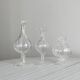 3 vases en verre épais et transparent