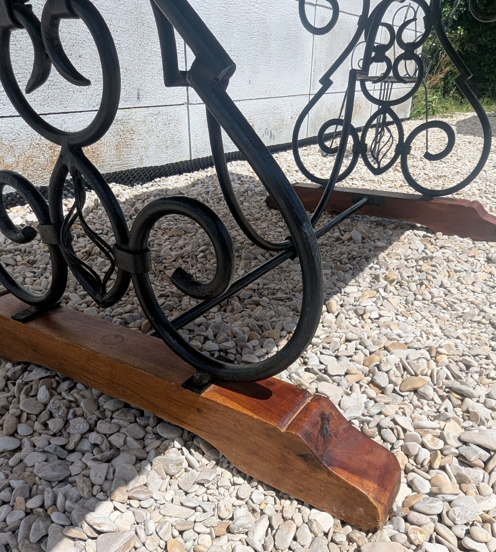 Belle Table A Manger En Fer Forgé Et Teck 180 cm 8 Convives