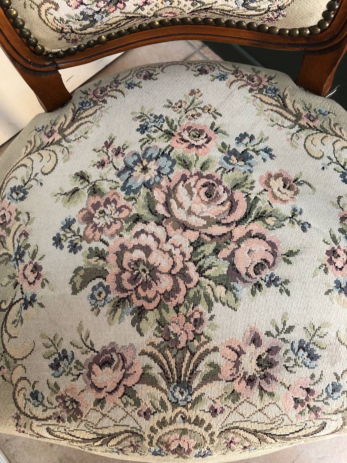 Antique cherry wood armchair