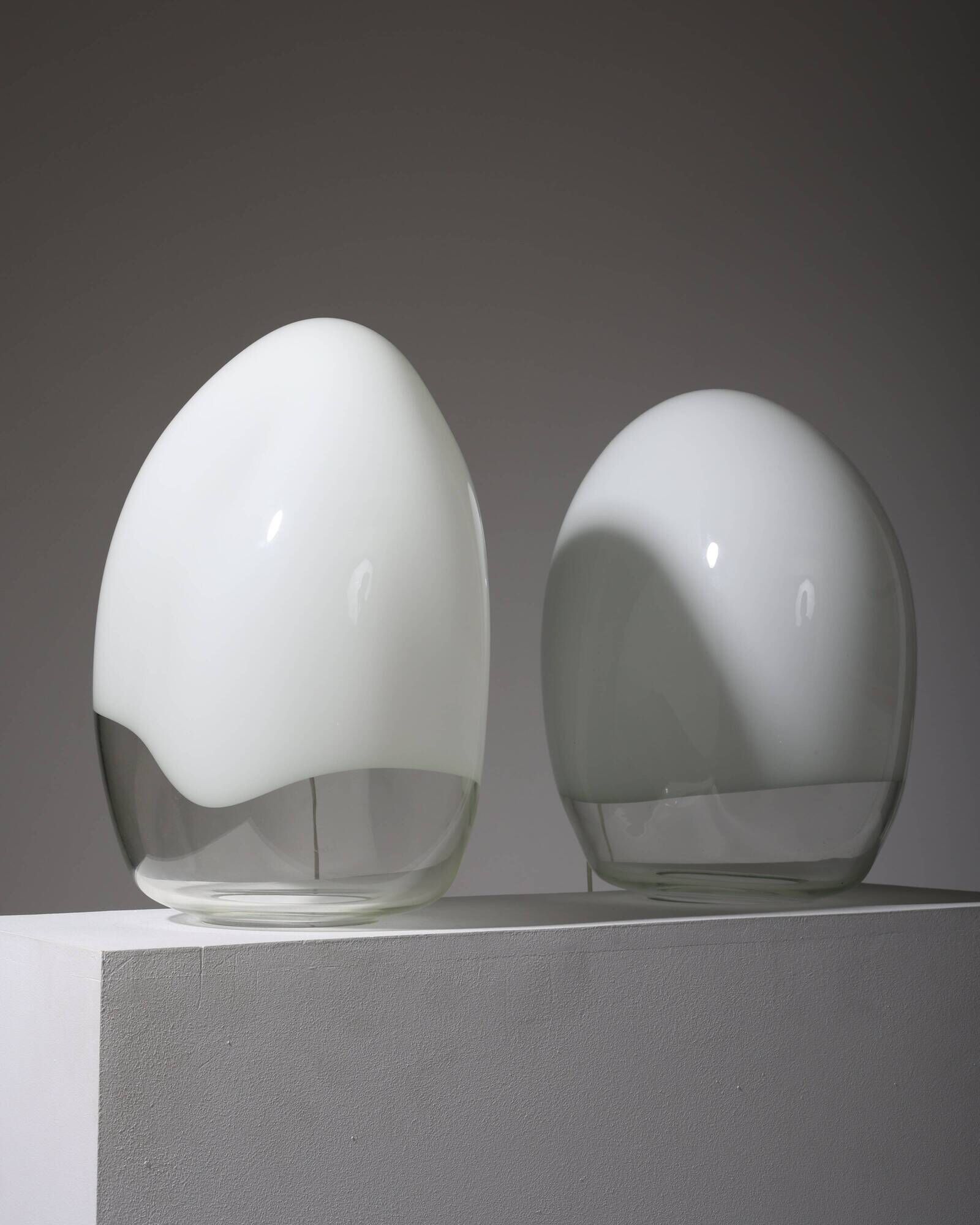 Pair of nessa lamps in murano glass, gino vistosi, 1970s