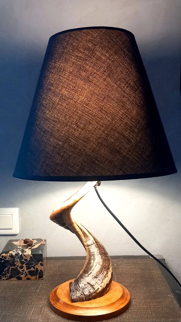 Lampe de salon brutaliste corne de Belier 1970