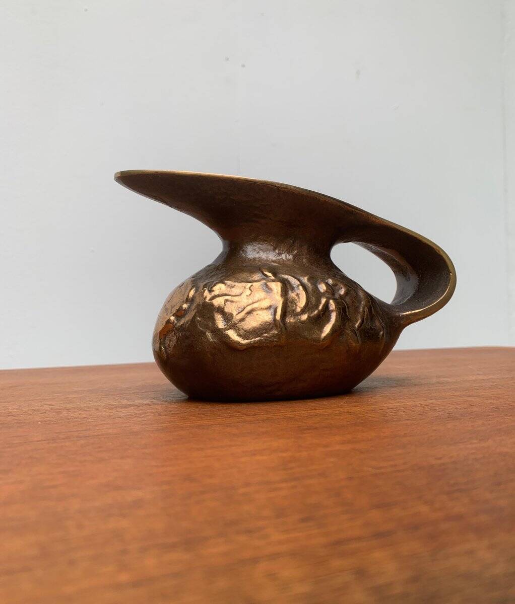 Brutalist Vintage German Bronze Decorative Carafe by Gilde