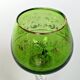 Set of 3 colored wine glasses - Ruby, red, green, gold and twisted foot