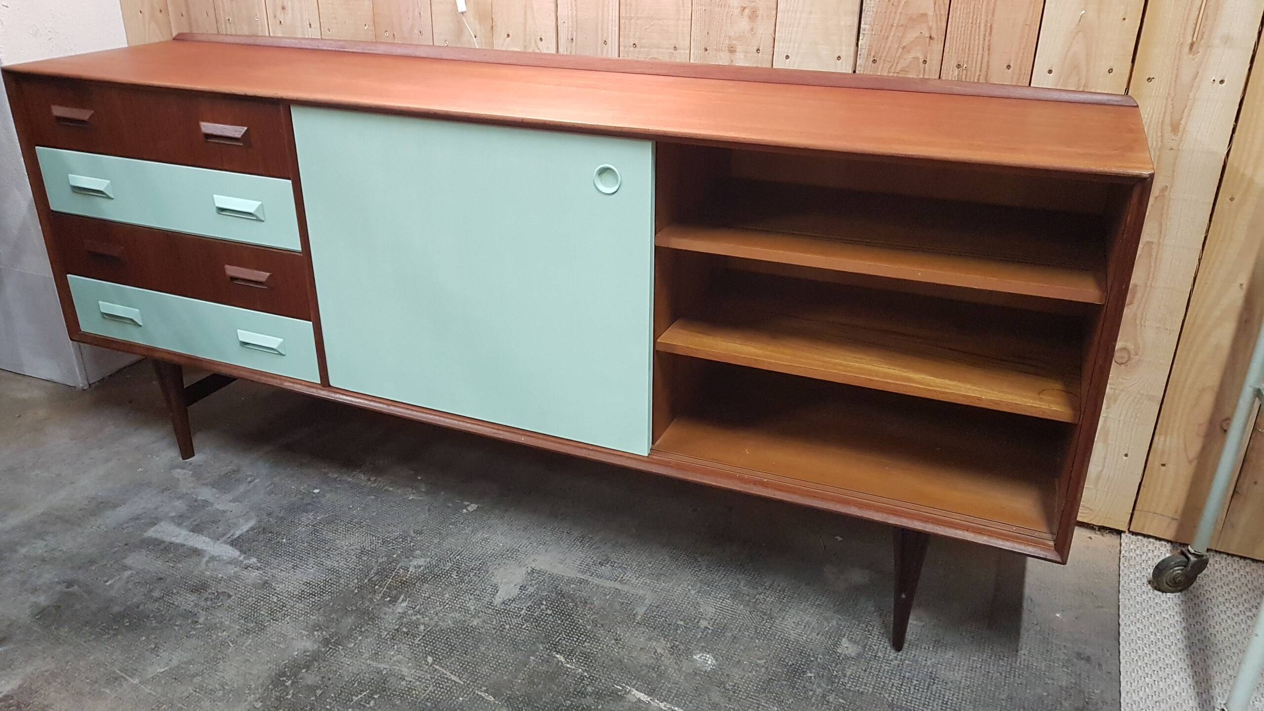 Scandinavian sideboard 1960 with sliding doors