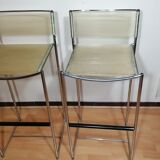 Pair of chrome spaghetti stools model 164 of Belotti for Alias of the 80s