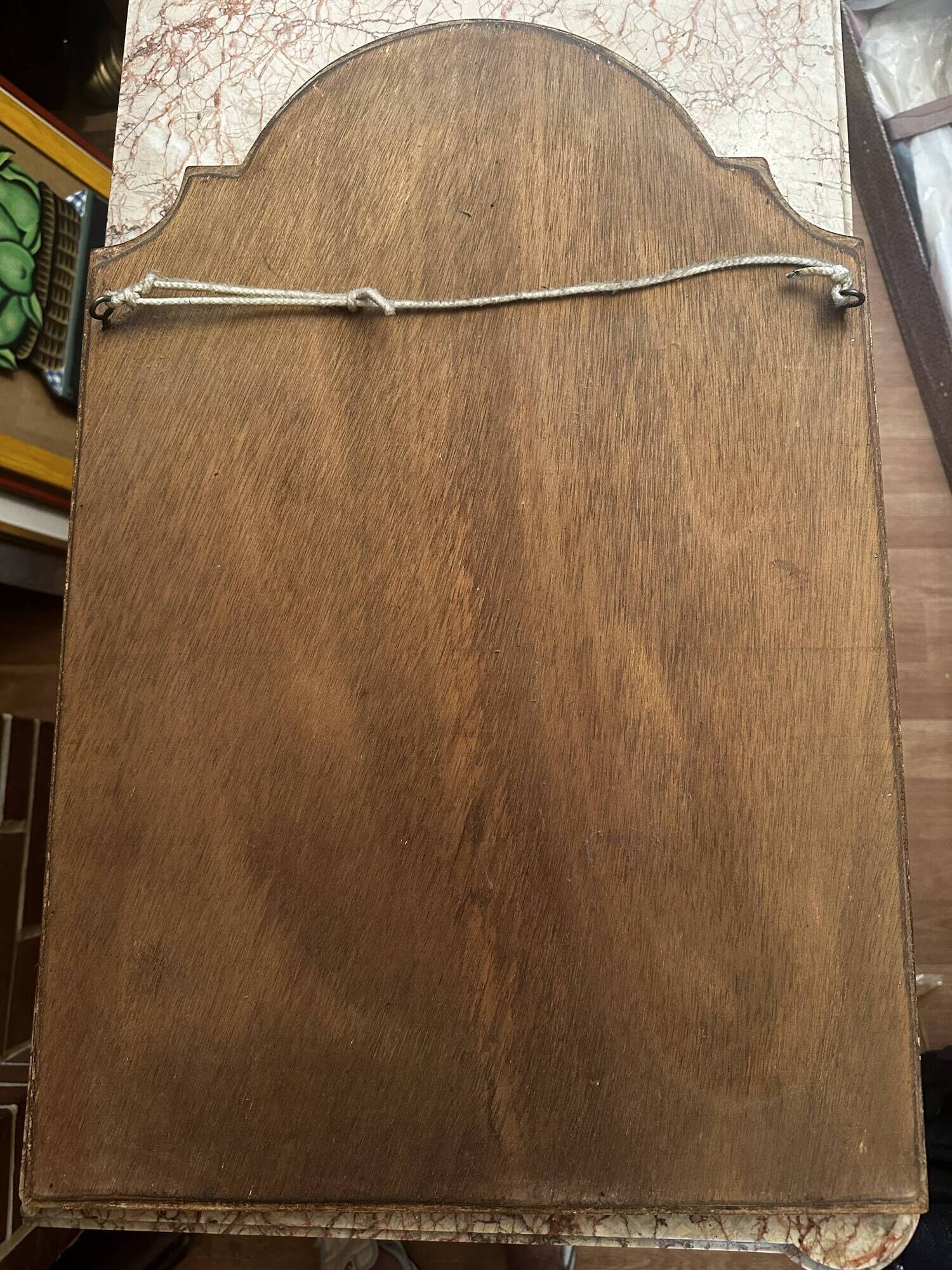 Antique gilded wooden mirror called gendarme hat h 64 / l 43.5 cm