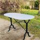 Godin bistro table in white marble and cast iron base made in france
