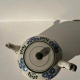 Green and blue teapot floral motif Badonviller